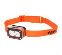 AKTIVE Torcia LED da testa, rossa, 25 x 5,5 x 3,5 cm, 170 lumen, 6 LED, nastro regolabile, portata di 10 m, autonomia 2,5 h, sensore di movimento, batteria ricaricabile USB, luce frontale (63202)