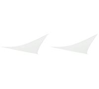 AKTIVE Vela ombreggiante triangolare 360x360x360 cm bianca per esterni, terrazza o giardino, Poliestere 160 g/m², Resistente, Protezione solare per esterni, Corde di fissaggio (Confezione da 2)
