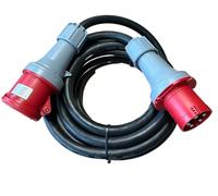 Aktobis 63A - Cavo di collegamento CEE H07RN-F 5G10, lunghezza 10 m, con attacco e spina, IP67