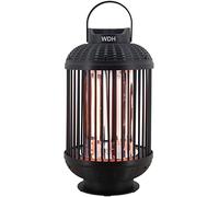 Aktobis WDH-12HL - Lanterna riscaldante da pavimento, 600/1200 Watt | Stufa a infrarossi, stufa da terrazza, 2 livelli di riscaldamento, funzione di rotazione a 180° e maniglia per il trasporto