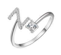 AKTOUR Anelli Da Cucina per Uomini per Coppia Sessuale lettera iniziale delicati regolabili Anelli con lettera iniziale in argento Gioielli per donne e ragazze Organizzatore Di Anelli (Z, 字母0.9x0.5cm
