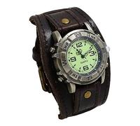AKTOUR Atomic - Orologio parlante da uomo, in pelle, con fibbia, stile retrò, orologio da polso da uomo, Caff, misura unica