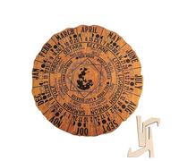 AKTOUR Belle Ornamento Calendario Ruota dell'Anno Cartello in Legno Luna Piena Nome Calendario Decorazione per Feste Natale Confezione Ornamento (Khaki, Taglia Unica)