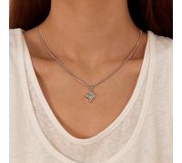 AKTOUR Collana Commemorativa Foto collana versatile dal temperamento dei gioielli con ciondolo a stella in acciaio inossidabile dal design alla moda e minimalista Collana Nome in Oro (Silver, 32x1.4x