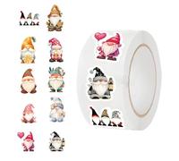 AKTOUR Etiche Adesive decorazioni per le feste, adesivi nani, etichette autoadesive, buste decorative, adesivi sigillanti, 500 fogli per rotolo Cartoncini Segnaposto Natalizi (White, 6cm×6cm×3cm)