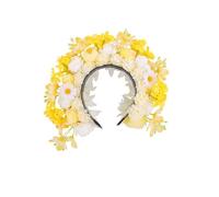 AKTOUR Fermaglio per capelli da bambina, con cerniera, bellissimo accessorio per capelli con fiori, accessorio adatto per matrimoni, festival, fascia con fiori vintage, lotto (C, 30 x 25 x 7 cm)