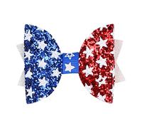 AKTOUR Fermaglio per capelli per ragazze, accessori per capelli da matrimonio, per bambini, con bandiera a cinque punte, fiocco a stella, fermaglio francese per cani di piccola taglia (A, taglia