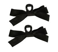 AKTOUR Instant Rose Chignon Grande Fermaglio per Capelli Nero Grande Fiocco Nero Fermaglio per Capelli Accessori per Le Donne Francese Morbido Nastro Fermagli con Fiocco Nodo Estetico Carino Sottile