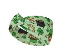 AKTOUR Lotto di fermagli per capelli vintage verde, fascia morbida, elastica e sportiva, con nodo largo, per il giorno di San Patrizio (C, 24 x 10 x 2 cm)