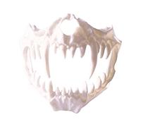 AKTOUR Maschera facciale protesica con corna Ye Yaksha God Tengu tartaruga nera, scheletro PC, maschera facciale spaventosa, accessorio per costume da gioco (P1-bianco, taglia unica)