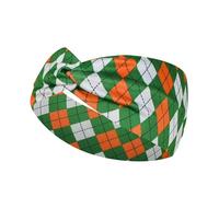 AKTOUR Mollette per capelli vintage, verde, morbida, sportiva, elasticizzata, con nodo largo, per il giorno di San Patrizio (D, 24 x 10 x 2 cm)