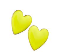 AKTOUR Orecchini A Lobo Grandi Gocciolante Gioielli Di Orecchini Multicolore A Forma Di Cuore Colore Esagerato Orecchini A Cuore Da Donna Orecchini Neri Bottone (C, One Size)