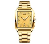 AKTOUR Orologi Da in Oro da uomo d'affari di lusso Artigianato metallico Quadrante trasparente ad alta tecnologia Zaffiro come il cristallo Design scheletro Estetica moderna Funzione al quarzo (A, 5X