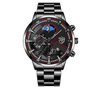 AKTOUR Orologi Da Lavoro per L'edilizia Da al quarzo analogico in acciaio inossidabile casual Orologio da polso da uomo Orologio casual con data di lavoro Donne S (A, One Size)