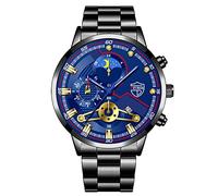 AKTOUR Orologi Da Lavoro per L'edilizia Da al quarzo analogico in acciaio inossidabile casual Orologio da polso da uomo Orologio casual con data di lavoro Donne S (B, One Size)