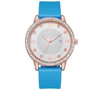 AKTOUR Orologio Pressione Sanguigna Orologio da studente con diamanti dall'aspetto elevato, orologio con cinturino in silicone con con diamanti, calendario per le donne Mi Band 5 Orologio (F, One Siz