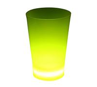 AKTOUR Set di tazze di cristallo per feste, feste, eventi, 350 ml, con liquido fluorescente per esterni, tazze da caffè vintage in gres porcellanato (giallo, taglia unica)