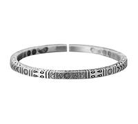 AKTOUR Stampi Bracciali con apertura in stile etnico di buon auspicio energetico Regalo di Natale perfetto per papà/marito Bracciali in Acciaio Componibili (Silver, One Size)