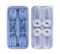 AKTOUR Stampo per cubetti di ghiaccio a forma di cane, in silicone, per 4 cubetti di ghiaccio, per whisky, cocktail, caffè, frusta e glassa (D, taglia unica)