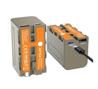 AKTTKA 2 Batterie 7000mAh NP-F750 per Sony NP-F550 F570 F750 F770 F930 F950 F960 F970, Ricarica rapida Batteria ricaricabile per fotocamera, videocamera, monitor, luce LED