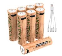 AKTTKA 8-Pack AA Batterie ricaricabili 3070mWh-1,5 V Litio AA Batterie con tipo C