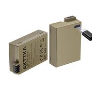 AKTTKA Batteria LP-E8 2-Pack (1980mAh) con cavo USB-C 2-in-1 - Compatibile con Canon EOS Rebel T2i/T3i/T4i/T5i, Kiss X4/X5/X6i/X7i, EOS 550D/600D/650D/700D