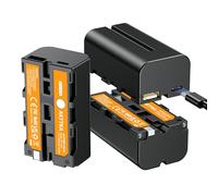 AKTTKA Batteria NP-F550 (3PCS) - Supporta Funzione di Power Bank - 2600mAh ad Alta Capacità con Interfaccia USB-C-Adatta per Sony NP-F550 F570 F750 F770 F930 F950 F960 F970