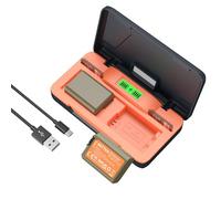 AKTTKA Batteria NP-FW50 da 1800 mAh (2 pezzi), caricatore rapido da 20 W con display LCD e scomparto per schede SD, compatibile con Sony ZV-E10, A6000, A6400, A6500, A7 II, A7R II, A7S II, RX10 IV ecc