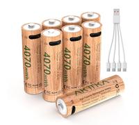 AKTTKA Batterie AA ricaricabili 4070 mWh-1,5 V al litio AA Batteria Set di 8 con cavo di ricarica di tipo C, nessun caricatore necessario, 2 H di ricarica rapida