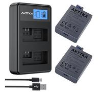 AKTTKA Batterie LP-E5 1800mAh (confezione da 2) e caricatore USB-C doppio con display LCD - compatibili con Canon EOS 500D, 450D, 1000D, Rebel T1i, XSi, XS, Kiss X3/X2/F e altri modelli