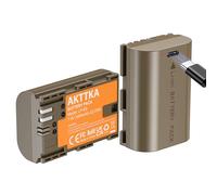 AKTTKA Batterie LP-E6 (2 pezzi) con cavo USB-C 2 in 1, 3000mAh, compatibili con Canon LP-E6/LP-E6N, EOS 5D II/III/IV, 6D/6D II, 7D/7D II, 60D/70D/80D/90D e altro