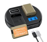 AKTTKA Batterie NP-FW50 1800mAh Set di 2 + Caricabatterie Rapido 10W USB-C - Compatibile con Sony A7 II A7R II A7S II RX10 II NEX-5/6/7
