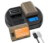 AKTTKA NP-FZ100 Batterie 3000mAh 2-Pack & Caricatore Rapido PD18W Doppia Slot per Sony A7M3/A7M4/A7R3/A7R4/A7R5/A7S3/A7C/A7C2/A9/A9M2/A9M3/FX3/FX30, Display LCD & Compatibilità DSLR/Mirrorless
