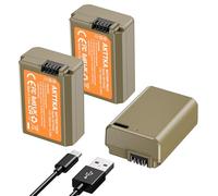 AKTTKA Set di 3 batterie NP-FW50 1800mAh USB-C ricaricabili con cavo 2 in 1 - ricarica diretta senza caricabatterie, compatibili Sony A6000 A6400 ZV-E10, A7 II, ecc.