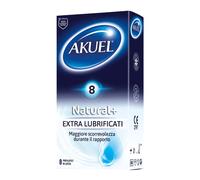 Profilattico akuel natural+ extralubrificato 8 pezzi