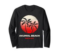 Akumal Spiaggia Messico Retro Tramonto Palma Tulum Riviera Maya Maglia a Manica