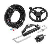 Akuoyiexemye Set sterzo fuoribordo 150 CV, sistema di sterzo idraulico, con tubo idraulico da 8 m, per barche fuoribordo (con volante)