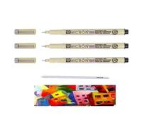 akura Pigma Micron 005 Nero 3 Pz Penna a pigmento a punta superfina ed ESTOMPE Made in Japan