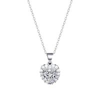 akwuiopt Set di 3 pezzi con anello a forma di cuore, orecchini e collana, da donna, con ciondolo a forma di cuore in moissanite da 1 carato, per ragazze, anniversario, festa della mamma, San Valentino