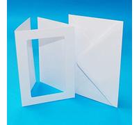 AKxStitch Biglietti con apertura e buste, formato A5, a tre pieghe, rettangolari, 300 g/m² e buste coordinate C5, confezione campione (biglietto singolo + busta)