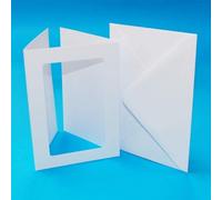 AKxStitch Biglietti e Buste con Apertura A5 a Tre Pieghe, rettangolari, A5 300 g/m² e Buste Coordinate C5, Confezione da 10, 20,3 x 15,2 cm, 21 x 15 cm