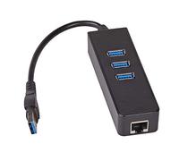 AKYGA AK-AD-32 - Scheda di Rete con Adattatore da Spina USB a 3 Prese USB RJ45 3.0