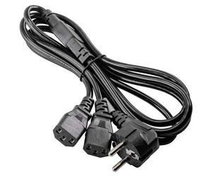 Akyga AK-PC-04A Cavo Alimentazione [1x Spina schuko - 2x Presa IEC C13] 1.80 m