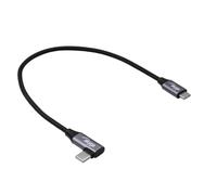 AKYGA AK-USB-53 - Cavo angolare USB-C 30 cm, 60 W, ricarica rapida, USB 2.0, 480 Mbit/s, connettore in alluminio per smartphone e laptop