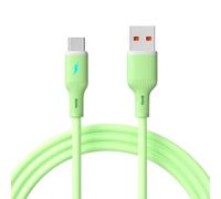 AKYGA AK-USB-64 Cavo di ricarica da USB-C a USB-A, in silicone, verde USB 2.0, 480 Mbit/s, LED, flessibile, per ricarica rapida e dati USB-C