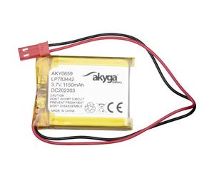 Akyga AKY0659 Batteria ricaricabile LiPo 3.7 V 1150 mAh JST