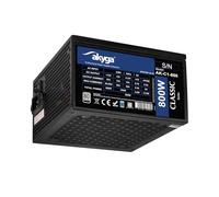 Akyga ATX - Alimentatore di rete 800 W AK-C1-800 P4+4, 2 x PCI-E 6 + 2 pin 6X SATA 3X Molex APFC Fan 12 cm 80 Plus
