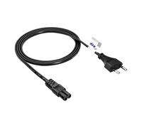 Akyga Cavo di alimentazione a 2 poli quadrifoglio AK-RD-01C, 2 x 0,5 mm², CEE 7/16/IEC C7, 1,5 m, rame nero