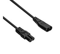 Akyga Cavo di prolunga a 2 poli AK-RD-08A CCA 2 x 0,5 mm² IEC C7 su IEC C8 1,5 m nero cavo prolunga di alimentazione per notebook, radio, proiettore, roomba, TV, stampante, scanner, ricevitore
