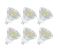 Akynite Faretti LED MR11 GU4 12V Luce Fredda 6000K, 120 gradi, 250LM, 12V-24V AC/DC, Equivalente MR11 Alogene 10W 20W, Ø35mm GU4 Faretti LED per Cappa Cucina Camper, non dimmerabile, set di 6